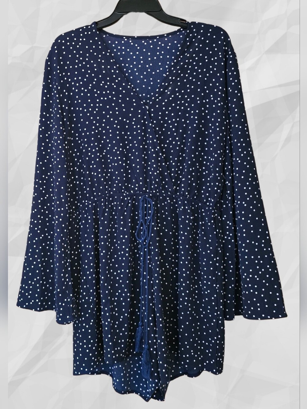 Blue and White Polka Dot Romper